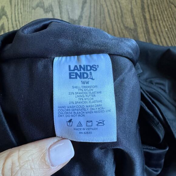 Lands End Womens Solid Black Swim Skirt Attached Brief Suit Bottom Plus Size 16W - Picture 8 of 8